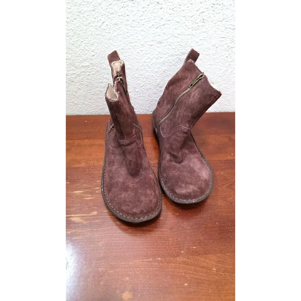 Ugg Neevah Brown Suede Shearling-Lined‎ Ankle Boots Grunge Winter Women Size 6M